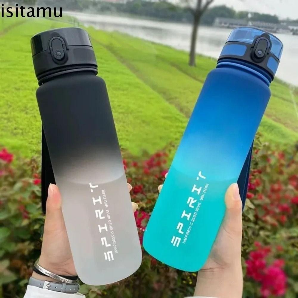อิสทาฟ 1 ลิตรขวดน้ํากีฬา, พีซี ความจุขนาดใหญ่ป้องกันการรั่วถ้วยพลาสติกที่มีสีสัน,ไล่โทนสีสวยงามแบบพกพา500/800/1000มลความจุขนาดใหญ่กาต้มน้ํากีฬายิม