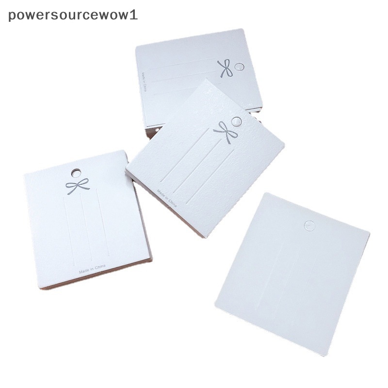 Wow 50PCS กิ ๊ บสีขาวการ ์ ดเครื ่ องประดับโบว ์ การ ์ ดแสดงผลกระดาษแข ็ งบรรจุกระดาษ TH