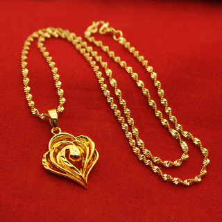 916 เกาหลีชุบทองจี ้ สร ้ อยคอผู ้ หญิงพีชหัวใจจี ้ ดอกไม ้ Hollow Water Droplet Clavicle Chain