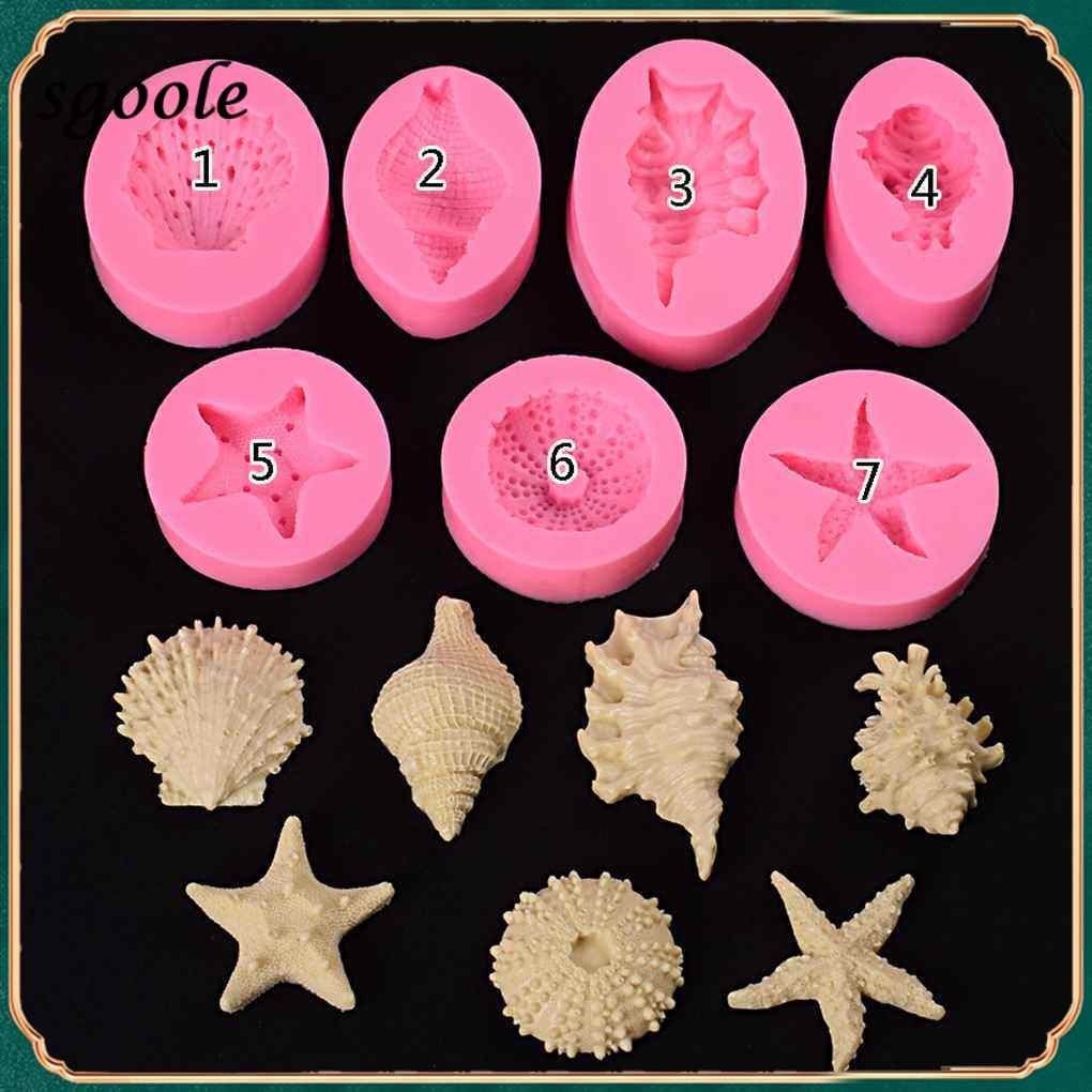 SGOOLE Beach Sea Shells ConchซิลิโคนFondantฤดูร้อนเปลือกหอยเค้กแม่พิมพ์เบเกอรี่Mould