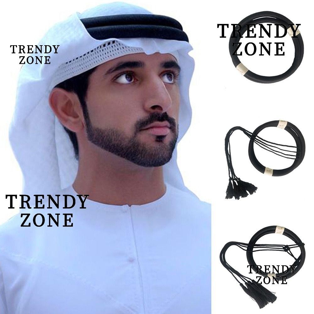 Trendyzone 1 ชิ้น Headwear เชือก,เสื้อผ้า Desert อุปกรณ์เสริม Headrope, ทนทานมุสลิม Black Man ซาอุดี ดูไบ Egal Shemagh ผ้าคลุมไหล่สําหรับผู้ใหญ่เด็ก