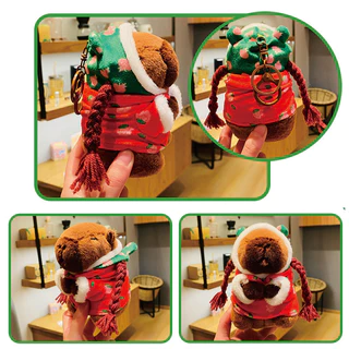 พร้อมส่ง🔥Capybara พวงกุญแจ คาพีบาร่า ตุ๊กตาคาปิบาร่า คาปิบาร่าทหาร ถักเปียน่ารักมาก