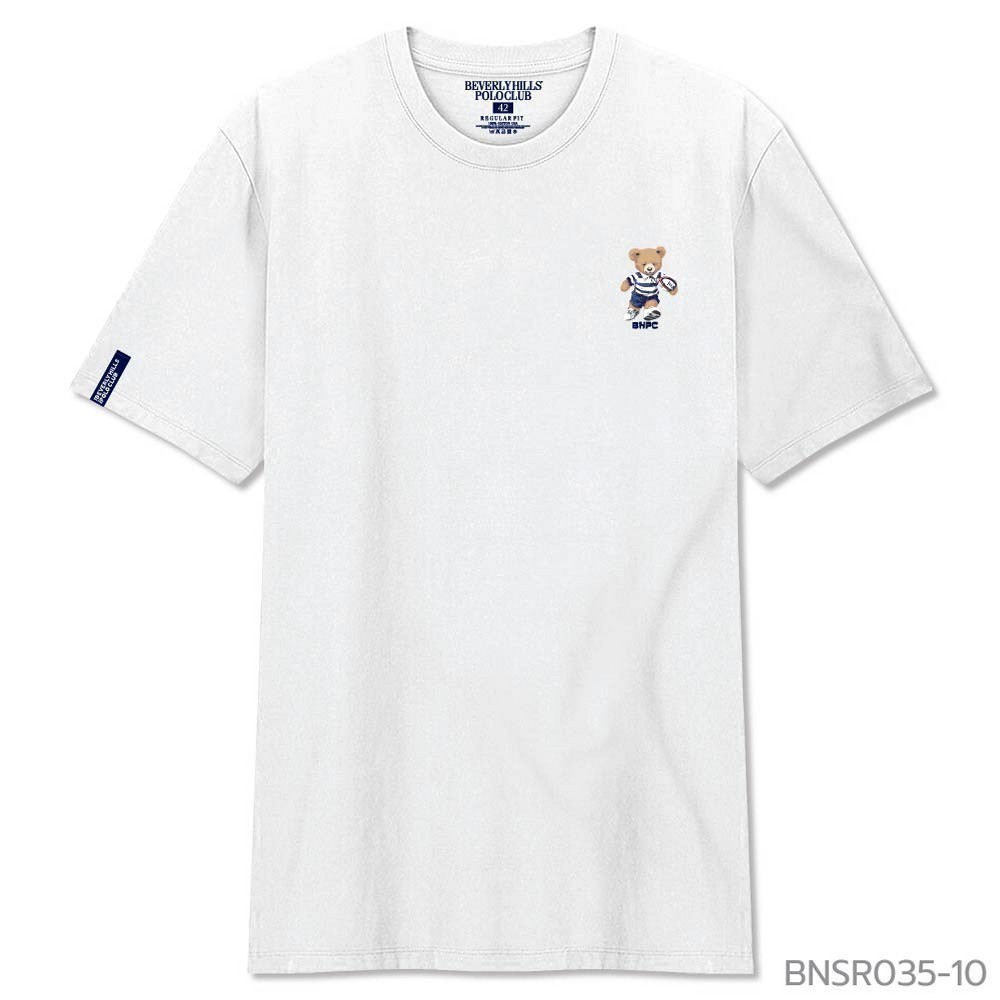 การจัดส่งที่รวดเร็วBEVERLY HILLS POLO CLUB New In! Regular-fit T-shirt เสื้อยืดคอกลมแขนสั้นทรงใหม่ รุ่น BNSR035