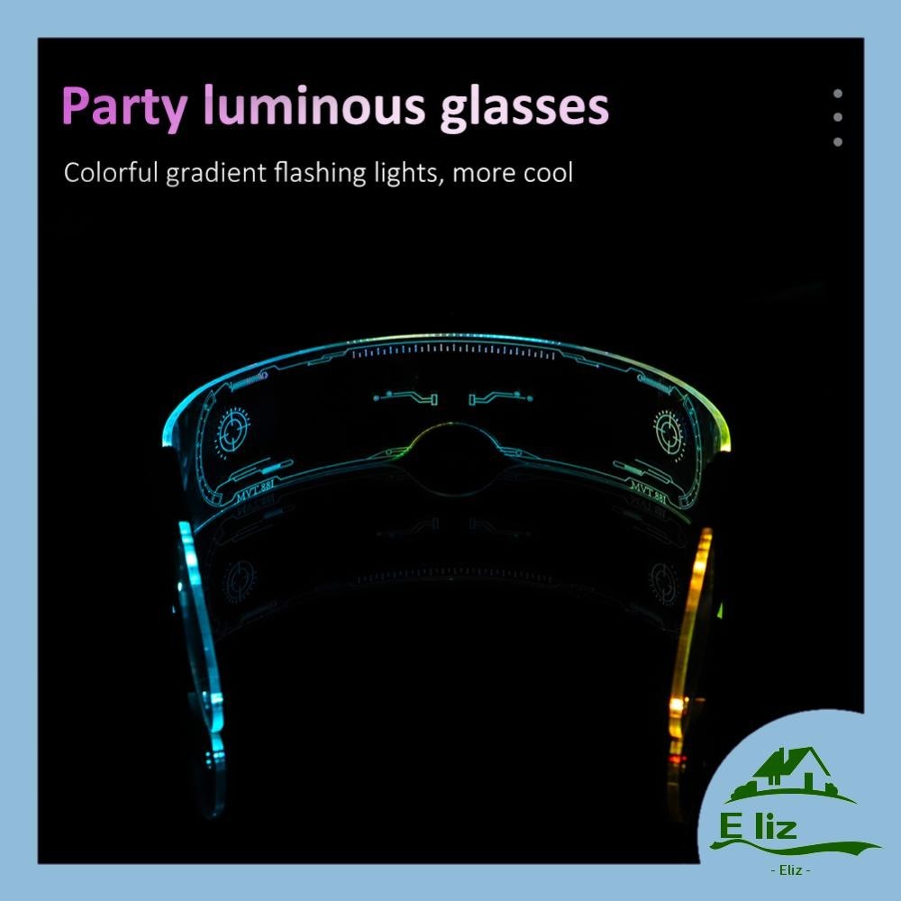 [Elizabeth1.th ] El Wire Luminous Glasses Neon Party LED Light Up Visor แว ่ นตา [Elizabeth1.th ]
