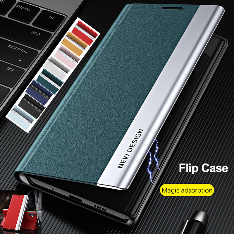 ปลอกหนังสําหรับ Samsung Galaxy A55 A35 A25 A15 5G A05S A05 วงเล็บแม่เหล็กเคสโทรศัพท์ผู้ถือฝาครอบ