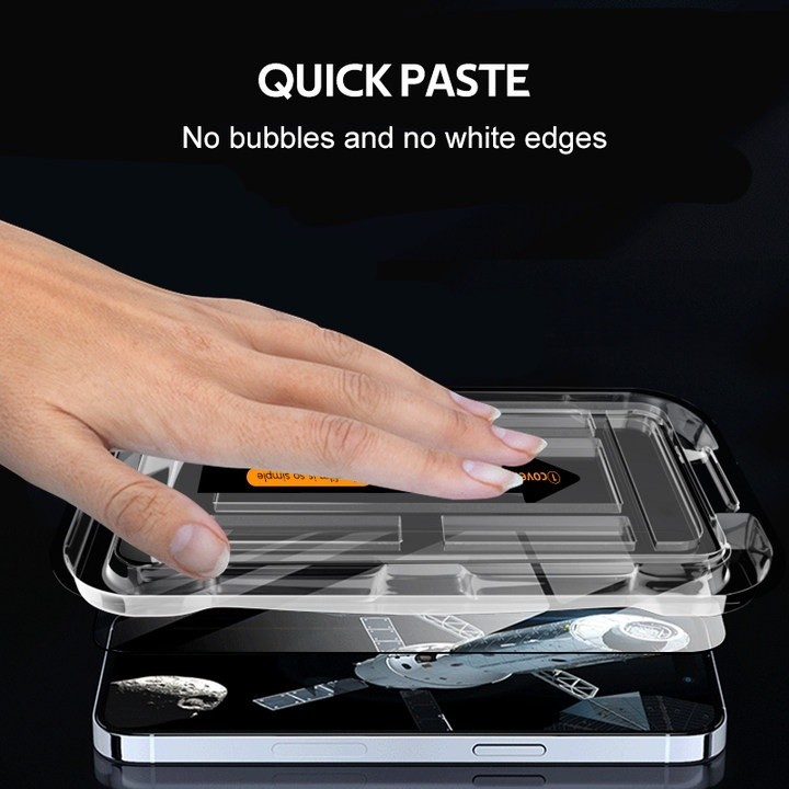 สําหรับ iPhone 16 15 14 13 12 11 Pro Max Plus XR X Xs HD ติดตั้งง่ายกระจกนิรภัยป้องกันหน้าจอ Matte ความเป็นส่วนตัวสีม่วง Ray Clear Screen Protector - รูปที่ 3