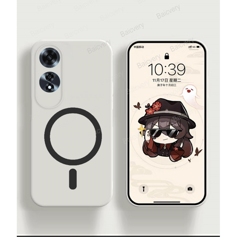 Oppo A60 4G เคสโทรศัพท ์ เคสป ้ องกันฝาครอบนุ ่ มรองรับสติกเกอร ์ ชาร ์ จไร ้ สายแม ่ เหล ็ ก