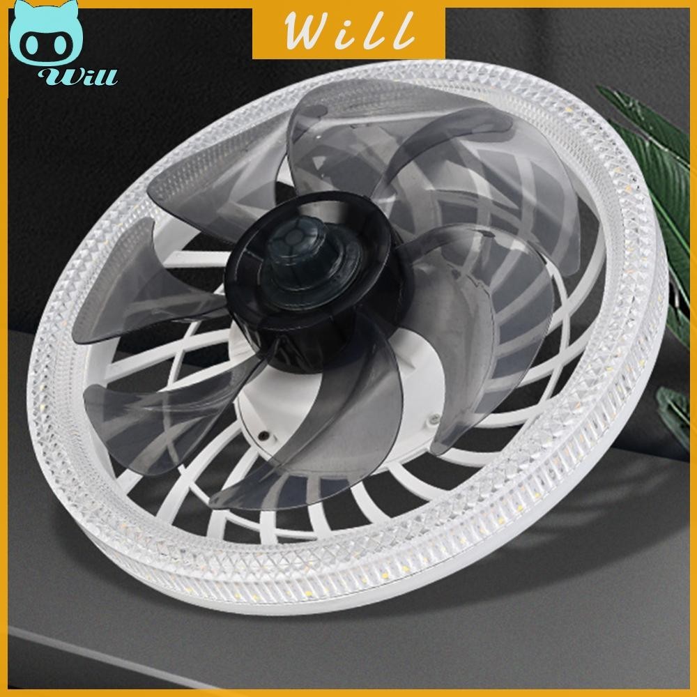 ไฟพัดลมเพดานสมัยใหม ่ 3 สีหรี ่ แสงได ้ พัดลมไฟฟ ้ าเงียบ ( สีขาว )