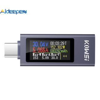 Aideepen KWS-2302C จอแสดงผลดิจิตอลสองทิศทางปัจจุบันเครื ่ องทดสอบ Type-C ความละเอียดสูง 0.96 นิ ้ วจอแสดงผล TFT แรงดันไฟฟ ้ าและเครื ่ องวัดกําลังกระแส