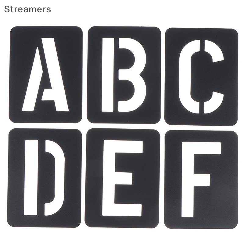 {Streamers } 42pcs Letter Number Symbol Craft Hollow Stencil Stamping Embossing Template ใหม ่