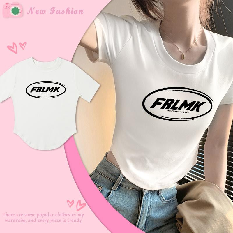 เสื้อครอปชายโค้ง ครอปผู้หญฺิง เอวลอย เซ็กซี่ ผ้าคอตตอน ผ้ายืดเยอะ ใส่สบาย พร้อมส่ง! FRL MK