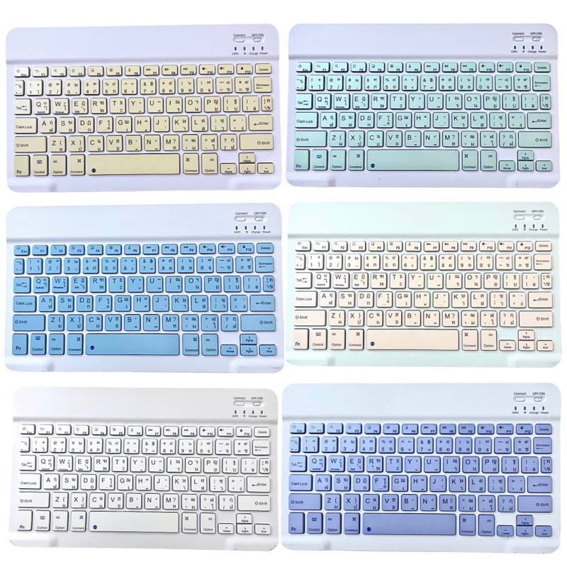 【คีย์บอร์ดไทย / เมาส์ไร้สาย】ใช้ได้กับโทรศัพท์มือถือ แท็บเล็ต คอมพิวเตอร์ Wireless Bluetooth keyboard แป้นพิมพ์ทัชแพด RGB
