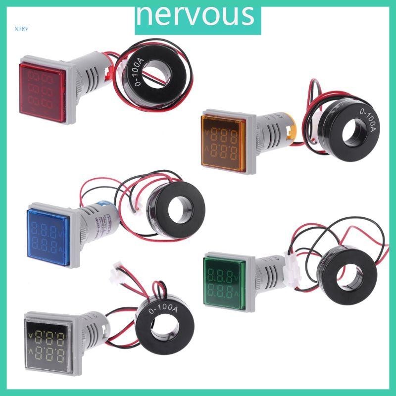 Square LED Digital Dual Display Voltmeter & Ammeter Voltage Gauge Current Meter – โปรปัง