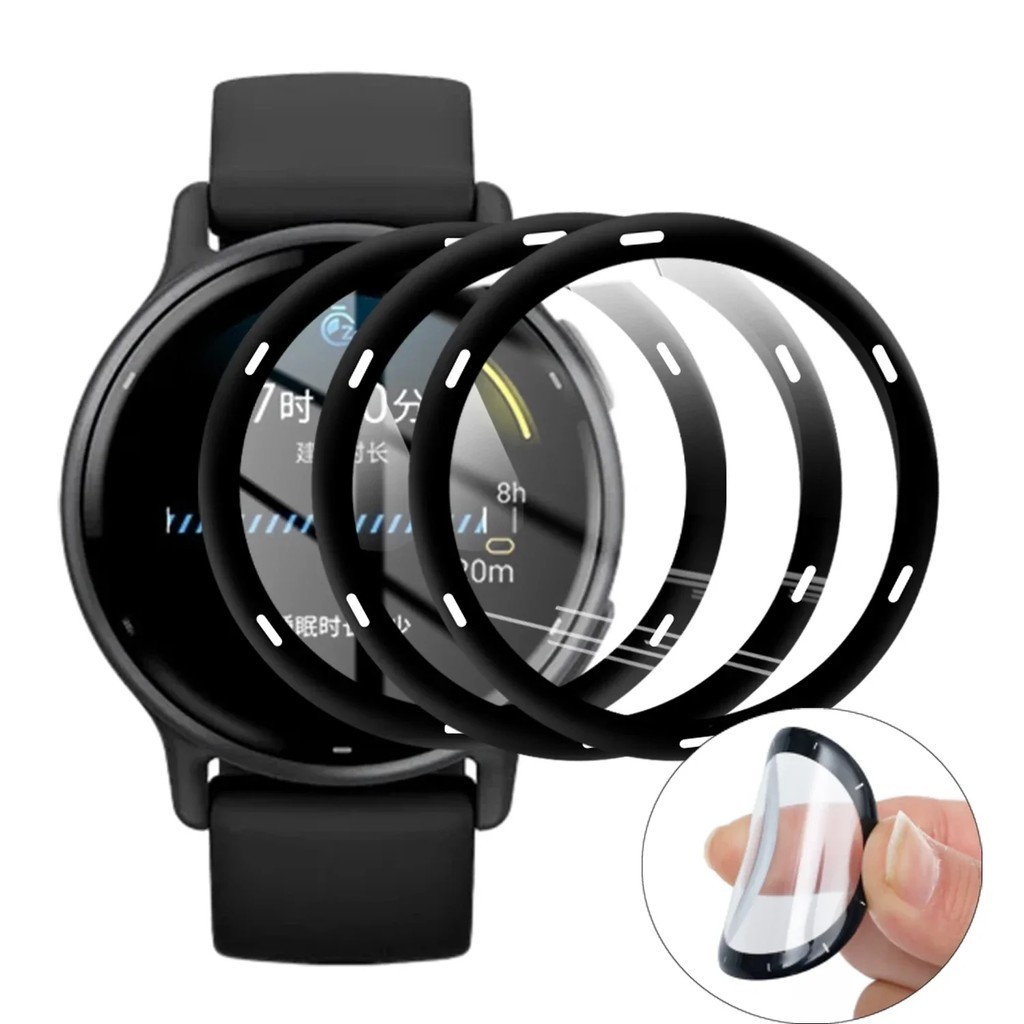 Garmin Vivoactive4 Vivoactive4S Vivoactive5 700D HD Black Edge ฟิล์มกระจกนิรภัยสําหรับ Garmin Vivoactive 3 เพลง 5 4 4s Anti-Fingerprints นาฬิกาป้องกันหน้าจอ