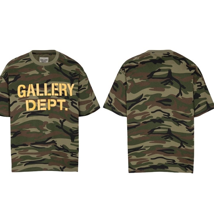ลายพรางแขนสั ้ น Gallery Dept รุ ่ นแรกตัวอักษรพื ้ นฐานโลโก ้ สโลแกนเสื ้ อยืดถนนสูงผ ้ าฝ ้ ายแท ้ ราคา ถูกที่สุด ดีลบีเคเค