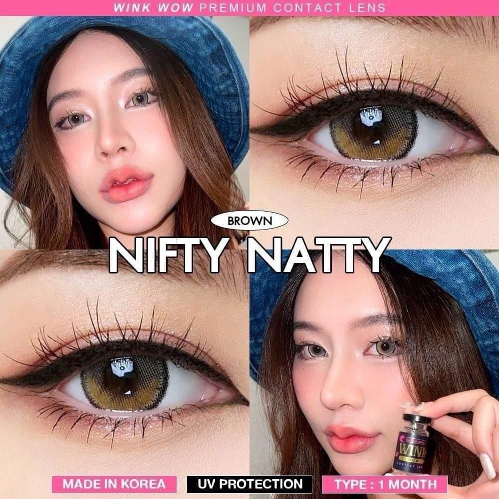 Nifty Natty Brown ขนาดตาโต กรองแสงuv เลนส์แท้จดทะเบียนถูกต้อง ผ่านอย.ไทย บิ๊กอายส์  Bigeyes