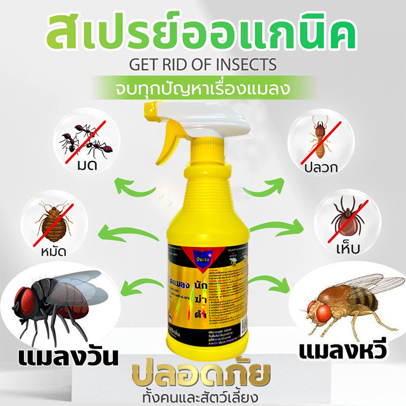MonQiQi สเปรย์ไล่แมลงวัน กำจัดแมลงวัน 500ml ได้ผล100% ภายใน 300เมตรไม่มีแมลงวัน เหมาะสำหรับคนท้องและทารก ไร้พิษไร้กลิ่น