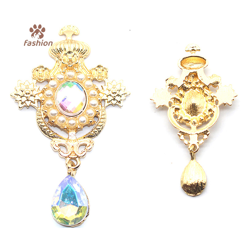 [แฟชั่น] Rhinestone Pearl Water Dropเข็มกลัดปุ่มเย็บปุ่มโลหะผสมอุปกรณ์ตกแต่งDIYการ์ดเชิญงานแต่งงานแก้วไวน์ของขวัญกล่องตกแต่ง {TH} - รูปที่ 3