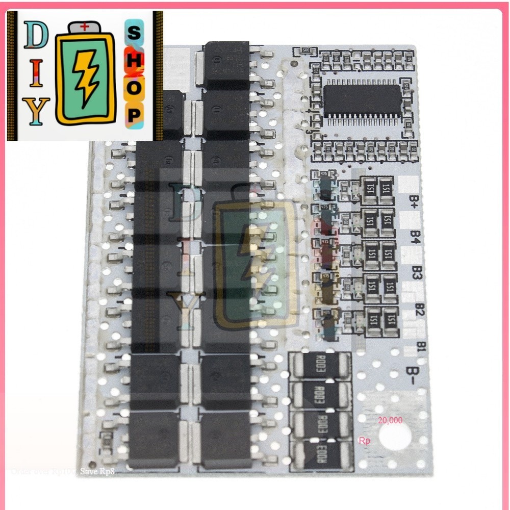 บอร์ดวงจรชาร์จแบตเตอรี่ลิเธียม 3S 4S 5S BMS 100A 21V 18V 16.8V 12V 18650