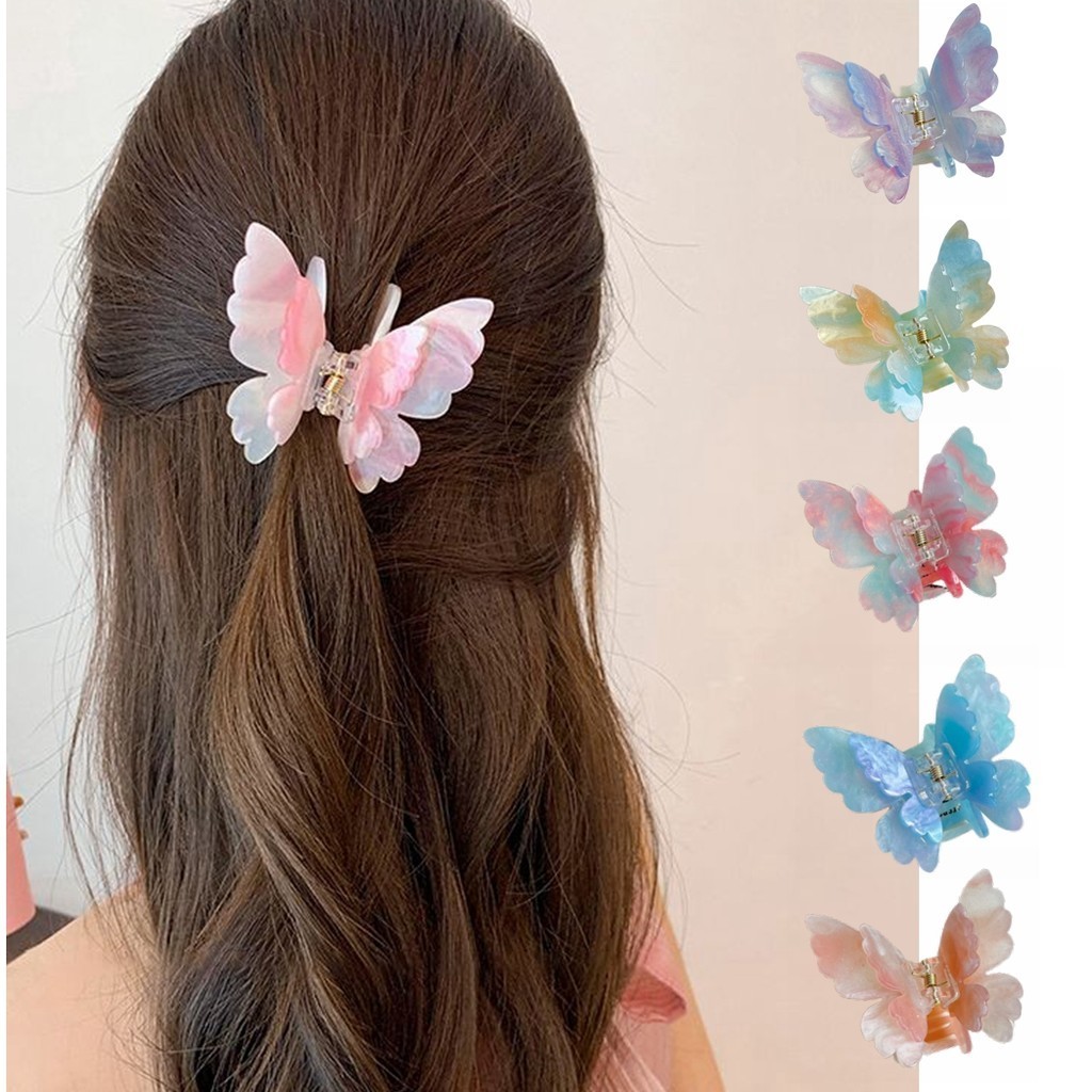 ผู ้ หญิงแฟชั ่ นเรซิ ่ นไล ่ ระดับ Bilayer ผีเสื ้ อ Hairpin Photochromic Hairpin