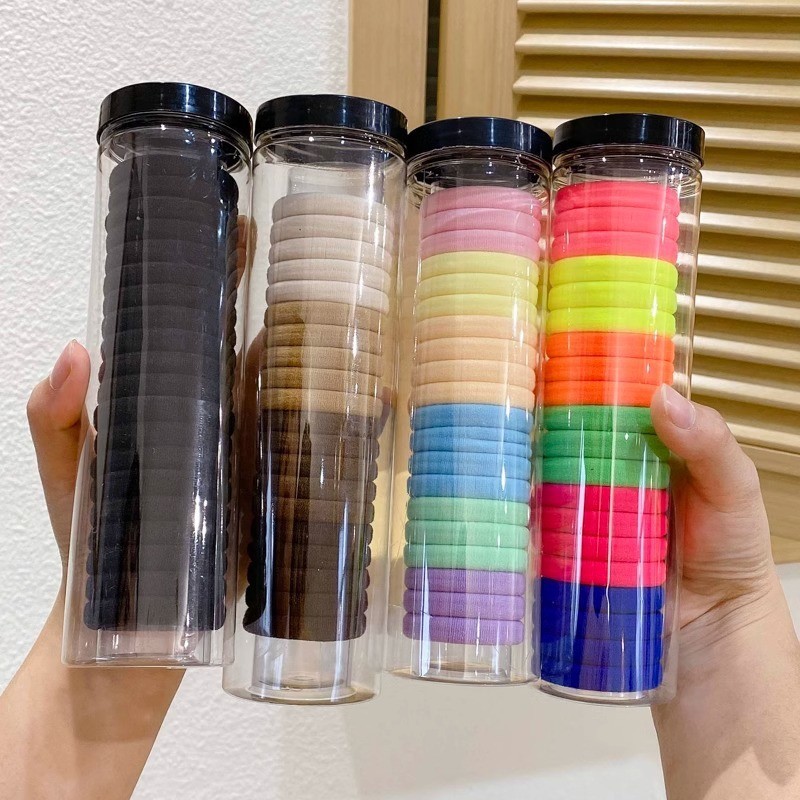ฤดูร ้ อนสไตล ์ ใหม ่ สีดําสีน ้ ําตาลที ่ มีสีสันแถบคาดศีรษะสาวยืดหยุ ่ นสูงทนทานเชือกผมอุปกรณ ์ เสริมผม