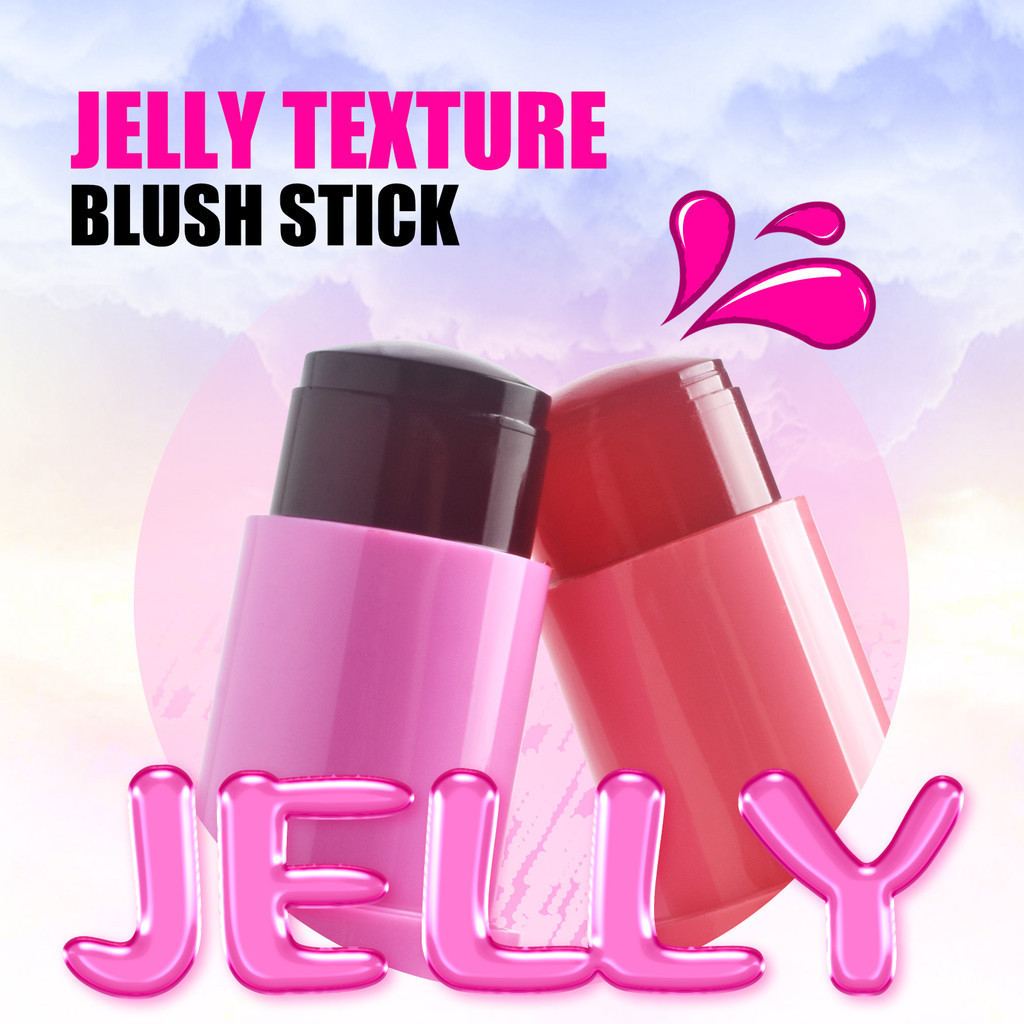 LAMUSELAND High Pigment Jelly Blush Stick Multi-functional Use Lipstick Holding Eyeshadow
