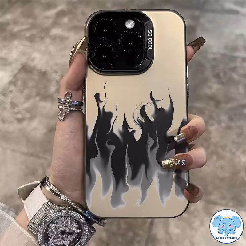 เคสเลนส์โลหะชุบหรูหราแฟชั่นคู่รัก iPhone 11 14 15 12 13 Pro Max XR 8 15 14 7 Plus SE X XS Max 7Plus