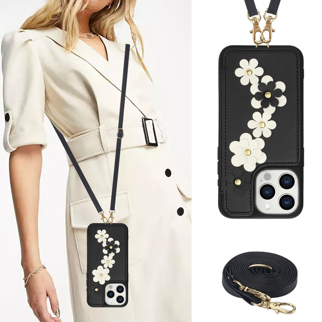 เคสโทรศัพท์ เคส การ์ดสําหรับiphone 15 16 17 Pro Maxพร้อมสายคล้องซองหนังพร้อมผู้ถือบัตรสําหรับiPhone 16 pro max 14 Pro Max 15 16 Plus 13 12 11 promax 16E 17 Air X XS XR Card Case 14pm 15pmโทรศัพท์มือถือกรณี