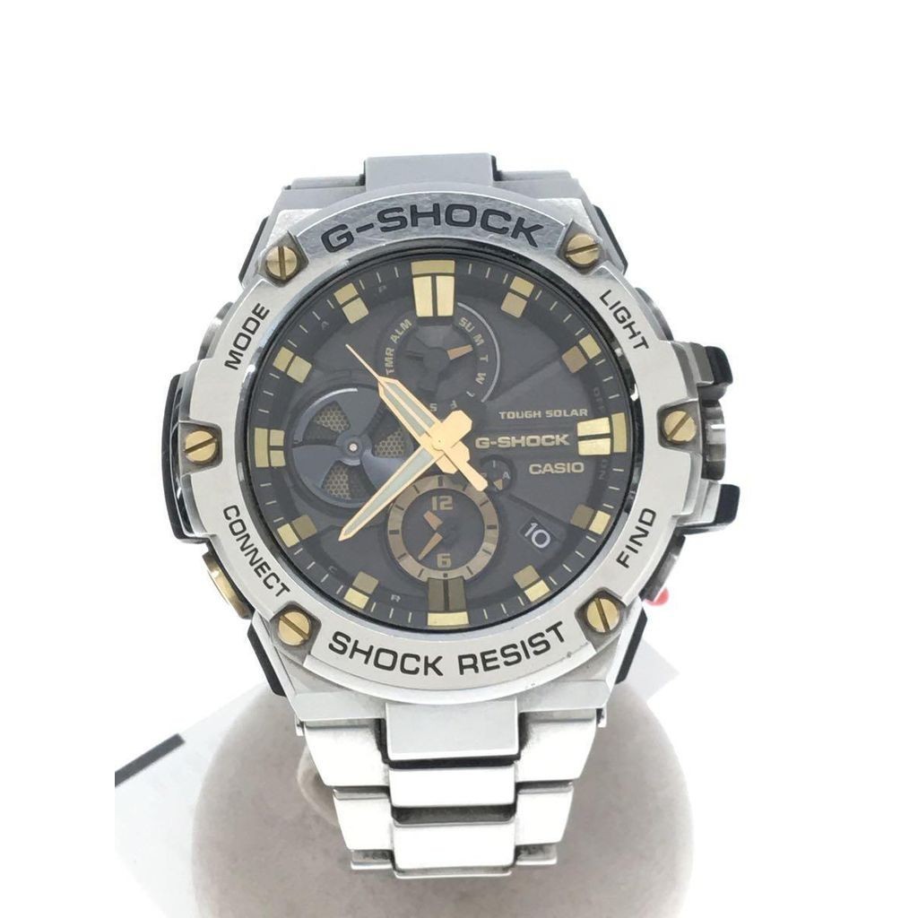 CASIO Wrist Watch G-Shock G-Steel gst-b100 Gold Silver Black Men's Solar Analog Direct from Japan Secondhand