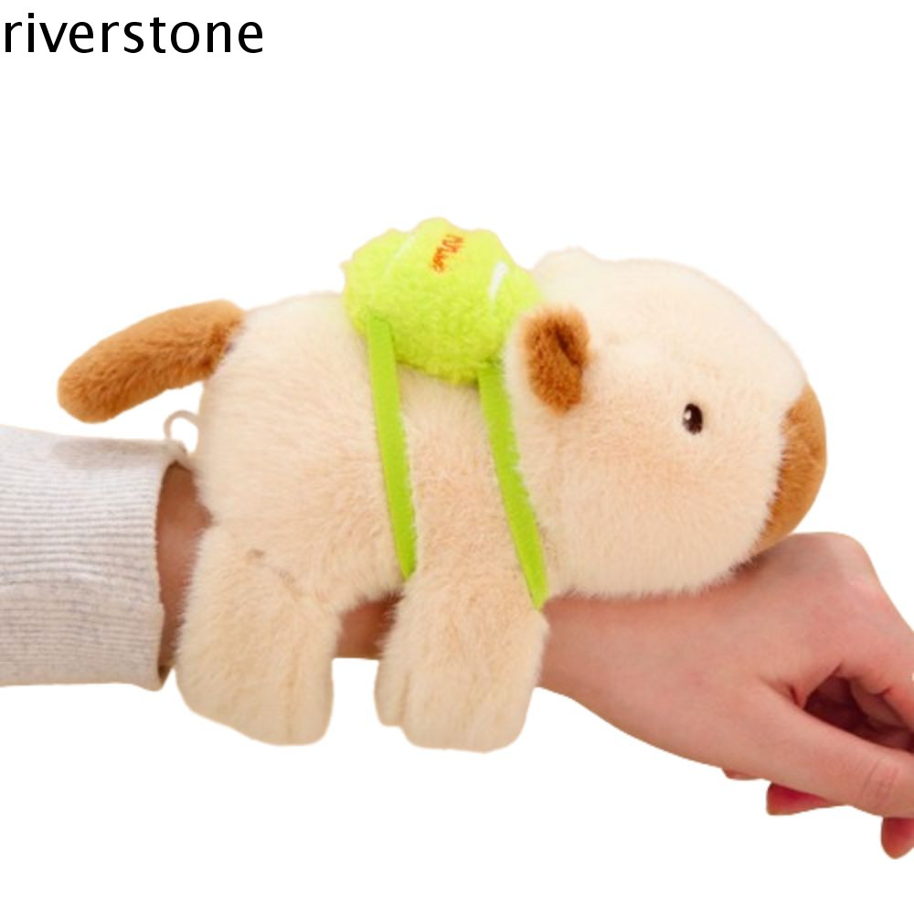 Riverstone Slap Bracelet Series, Capybara Rodent จําลองตุ๊กตาตุ๊กตา Slap สร้อยข้อมือ, Capybara ตุ๊กตาของเล่นนุ่มหมุนได้สไตล์ข้อมือ Capybara Plush สายรัดข้อมือตกแต่งบ้าน