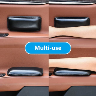 2pcs PU หนังรถเข่า Pad เบาะข้อศอก Pad Auto ประตู Center Control Armrest Soft Pad ภายในรถขาเข่าต้นขาสนับสนุนเบาะ