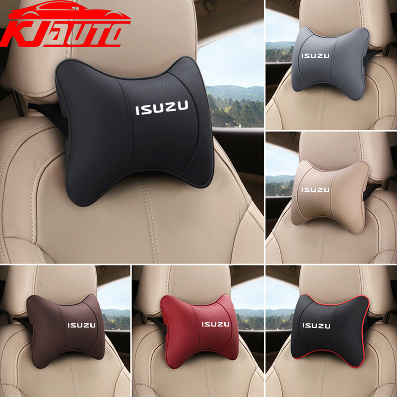 2pcs รถคอหมอนรถ Headrest เบาะ Auto หนังผ้าไหมผ้าฝ้าย Headrest ภายในสําหรับ Isuzu D Max D-Max Mu-x Mu