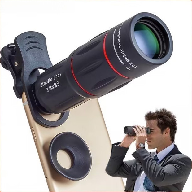 Universal 18x25 Monocular Zoom HD เลนส์โทรศัพท์มือถือ การสังเกตการสํารวจ Telephoto Len
