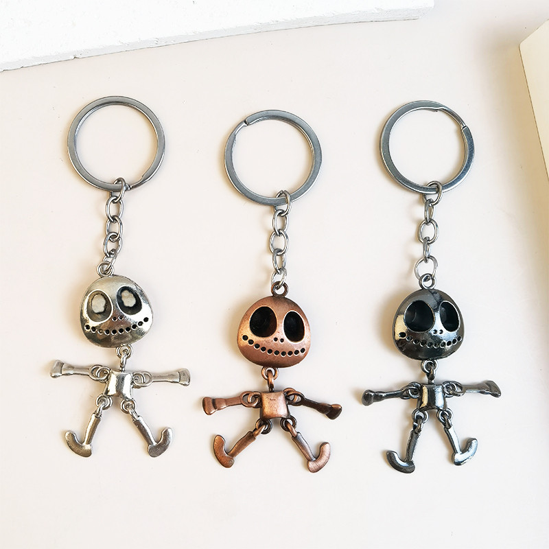 Creative Skull Metal Key Chian Punk สไตล์หุ่นยนต์ที่ถอดออกได้แหวนตลกโครงกระดูกแหวนของขวัญฮาโลวีนกระเป๋าเครื่องประดับ