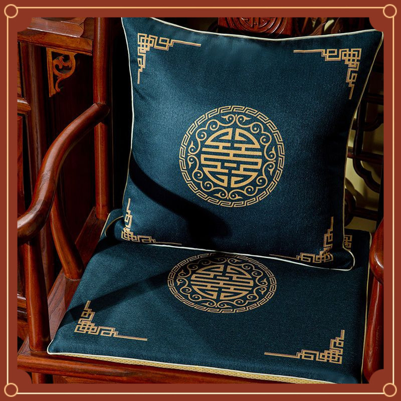 เบาะโซฟามะฮอกกานีเก้าอี้แหวนสไตล์จีน ไทชิ เก้าอี้เบาะรองนั่งเก้าอี้รับประทานอาหารเก้าอี้รอบทิศทางเก้าอี้ชาอย่างเป็นทางการหมวกเบาะเก้าอี้กันลื