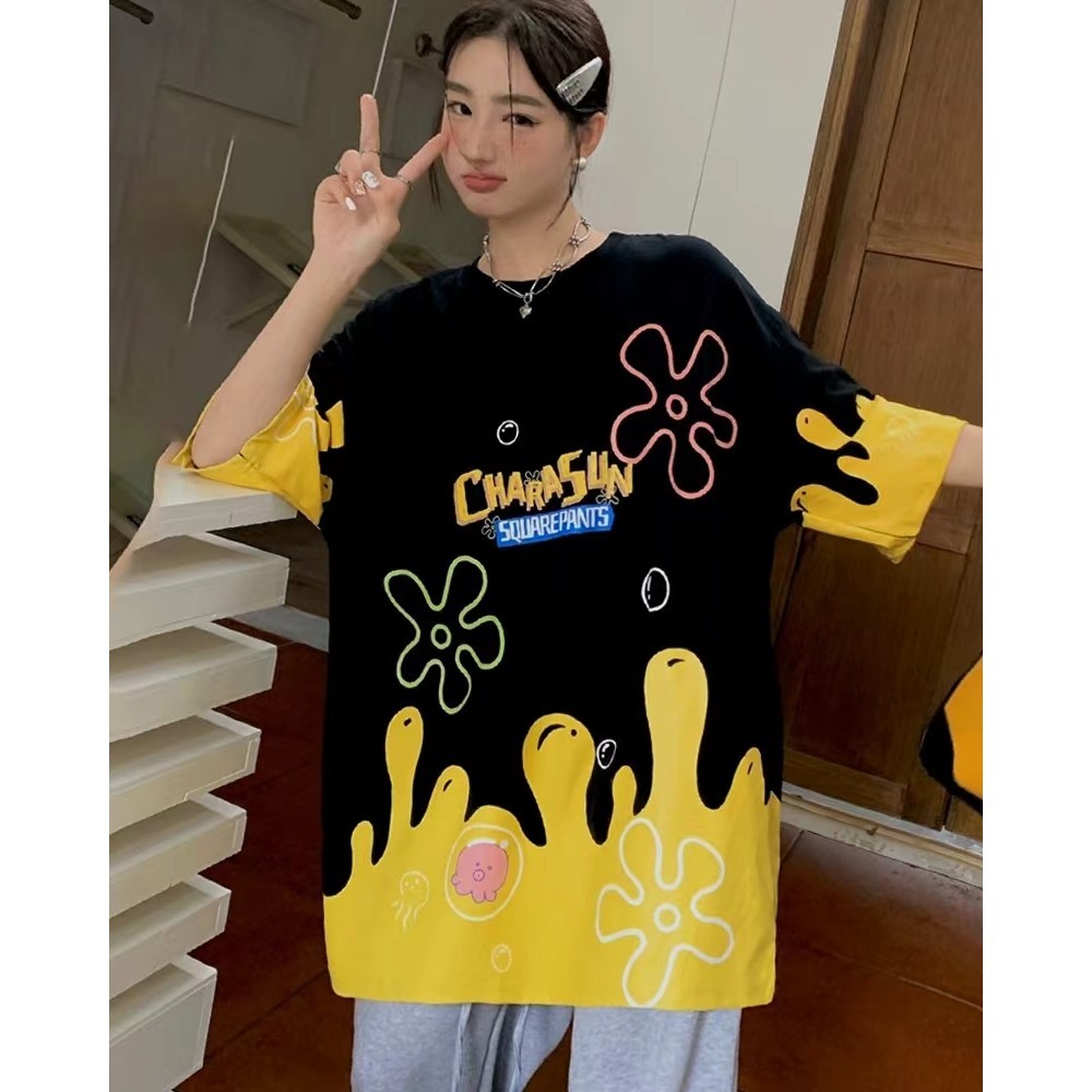 เสื้อยืดพลัสไซส์หลวมมีสไตล์--M-XXXL