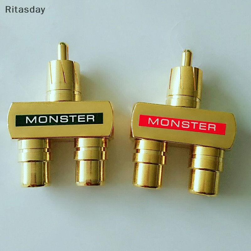 Ritasday 1 คู่ RCAxMale ปลั๊ก 2xRCA หญิงซ็อกเก็ตตัวเชื่อมต่อขั้วต่อเสียงที่ยอดเยี่ยมใหม่