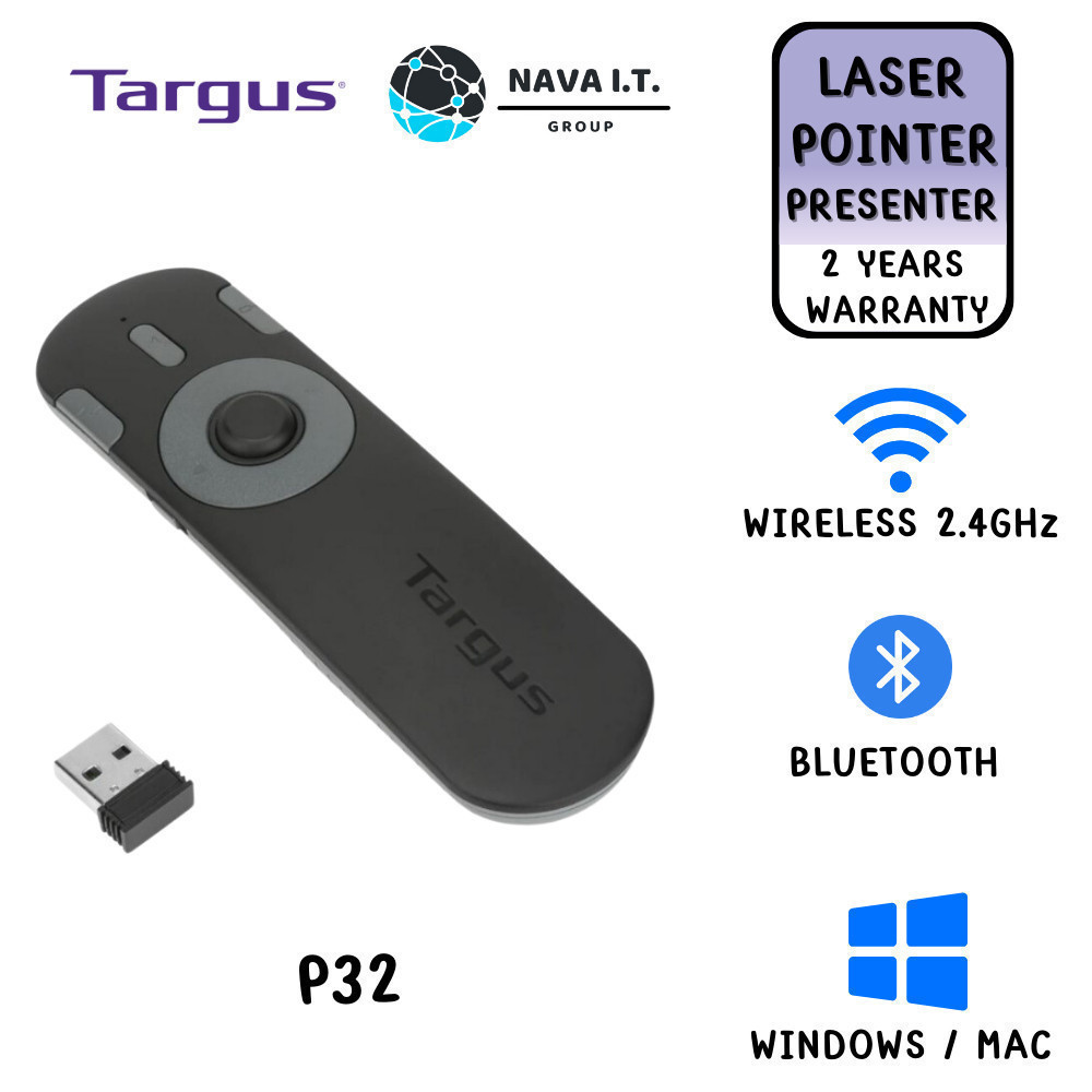 🛵มีส่งด่วน💨TARGUS P32 Dual Mode Presenter with Laser Pointer (Black) รับประกัน 2 ปี