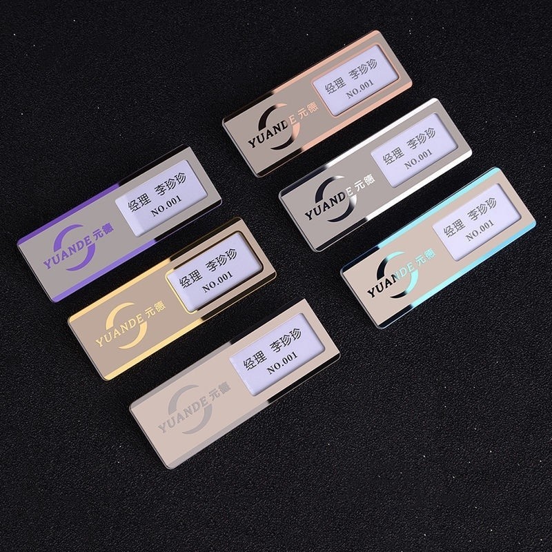 กระจก การ์ดงานจานนมสแตนเลส ช่องเต้านม งานสั่งทํา กระจกป้ายชื่อสแตนเลส ป้ายชื่อบัตรทํางาน ป้ายชื่อทํางาน บัตรทํางานสั่งทํา แม่เหล็กพร้อมขา - รูปที่ 2