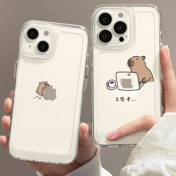 เคสโทรศัพท์ เหมาะสําหรับ iPhone x xs xr xsmax 11 12 13 14 15 Pro max Plus Creative Capybara เคสใสนุ่มรวมทุกอย่างหลุมแม่นยํากันกระแทกโทรศัพท์มือถือป้องกันกรณีเชลล์ LGGA