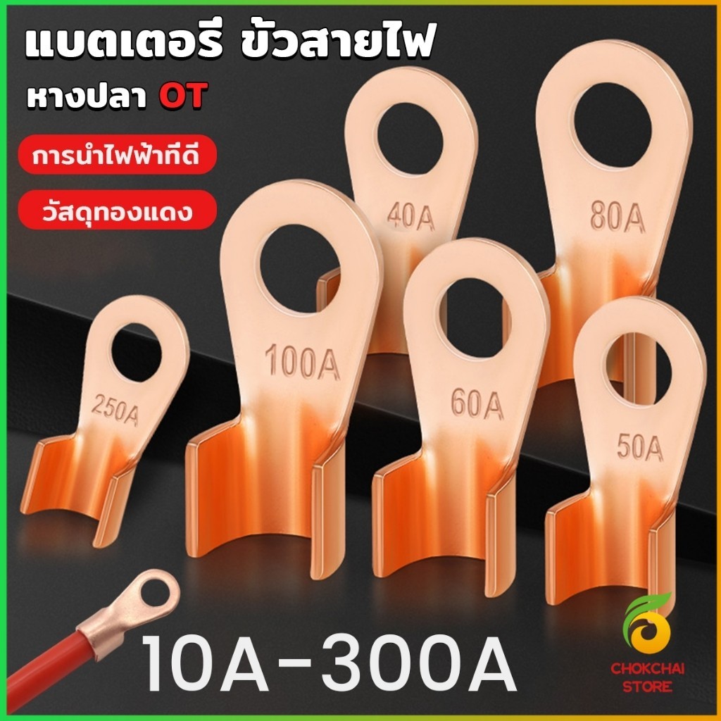 Chok แบตเตอรี่ ขั้วสายไฟ OT มาตรฐาน 60A 80A 100A 150A 200A 250A 300A Battery Cable Connector