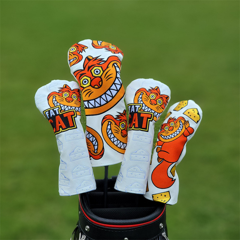 ไม้กอล์ฟ Bettinardi Cat #1 #3 #5 Wood Headcovers Driver Fairway Woods Cover ฝาครอบหัวหนัง PU