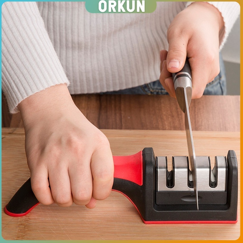 Orkun ที่ลับมีด อุปกรณ์ลับมีด หินลับมีด ลับได้ เครื่องลับมีด แท่นลับมีด / Knife sharpener ราคา ถูกที่สุด ดีลบีเคเค แกลเลอรีภาพที่ 8