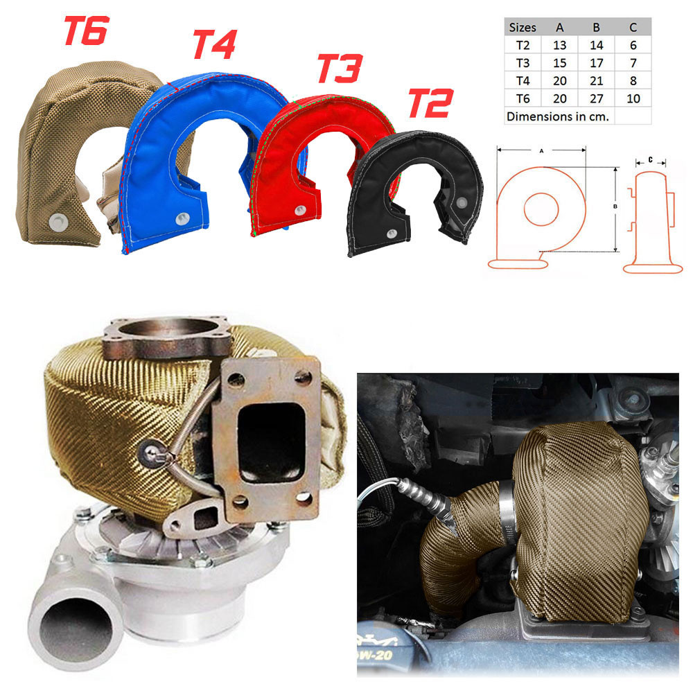 T2 T25 T28 GT28 GT30 GT35Titanium Turbo ผ้าห่ม Heat Shield Barrier Charger Cover Wrap