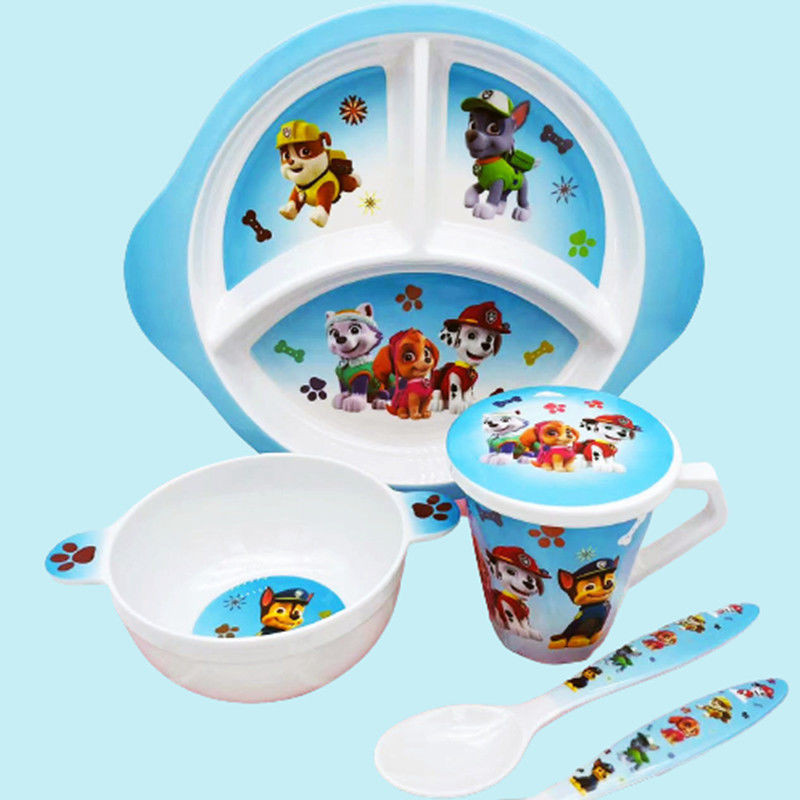 Paw Patrol บนโต๊ะอาหารเด็กการ์ตูน Shock-Resistant Anti-Scalding น่ารักช่องจานอาหารค่ําจานผลไม้เด็กในครัวเรือนซุปชามข้าว – โปรปัง