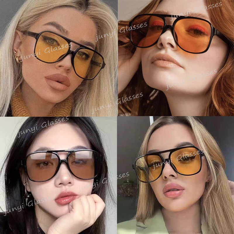 Retro สไตล์ Double Beam แว่นตากันแดดกรอบใหญ่สําหรับผู้หญิงผู้ชายรอบแฟชั่น Unisex แว่นตากันแดดกลางแจ้ง UV Resistance Shades สําหรับผู้หญิง Man ราคา ถูกที่สุด ดีลบีเคเค แกลเลอรีภาพที่ 4