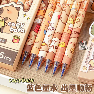 Kapibara Blue Erasable Pen ปากกาเจลกดความร้อนนักเรียน High-value Magic Eraser Press Pen ปากกา ปากกาลบได้