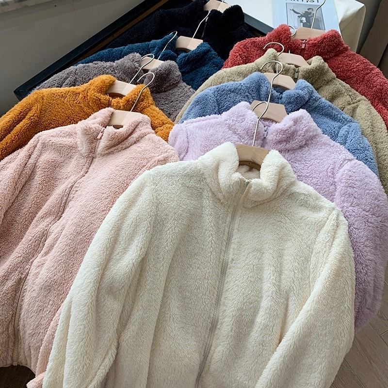 ผู้ใหญ่ Sherpa Jacket//Uniqlo Sherpa Jacket//Unisex Sherpa Jacket//ผู้ชายและผู้หญิง Sherpa Jacket