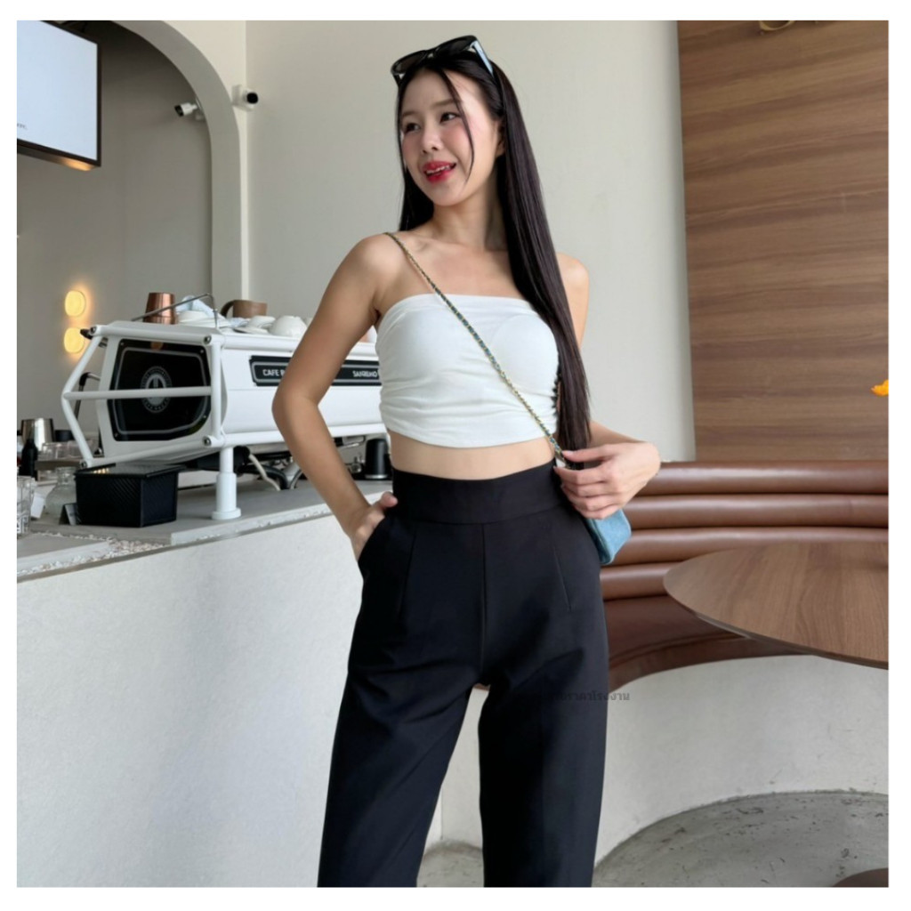 กางเกงขากระบอกกลาง ผ้าเปเป้ S-XL ใส่ทำงานใส่เที่ยวได้