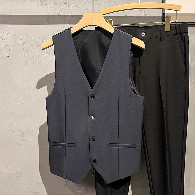 Eershenshi เสื้อสูทผู้ชายสไตล์อังกฤษตะวันตกงานแต่งงานเกาหลี Slim Best Man เสื้อสูท - รูปที่ 4